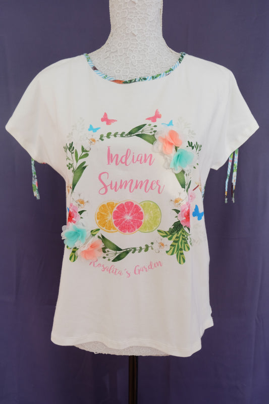 Camiseta  de mujer estampado hojas